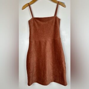 Forever 21 Burnt Orange Corduroy Mini Dress Women’s M Sleeveless Spaghetti Strap